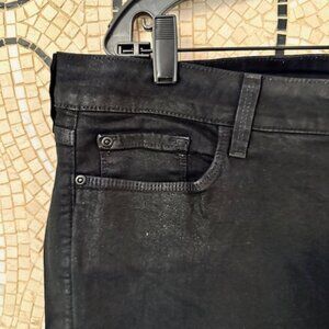 NYDJ Marilyn Straight Jean Uplifted washed out coated black jean-Plus size 18W